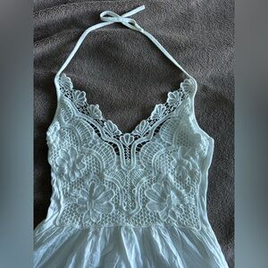 Elegant White Lace Long Dress